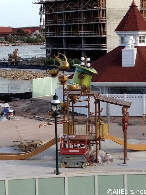 Alice in Wonderland Splash Area Construction at Grand Floridian