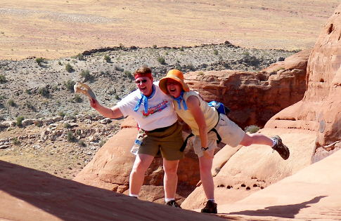 Linda and Wanda under Delicate Arch