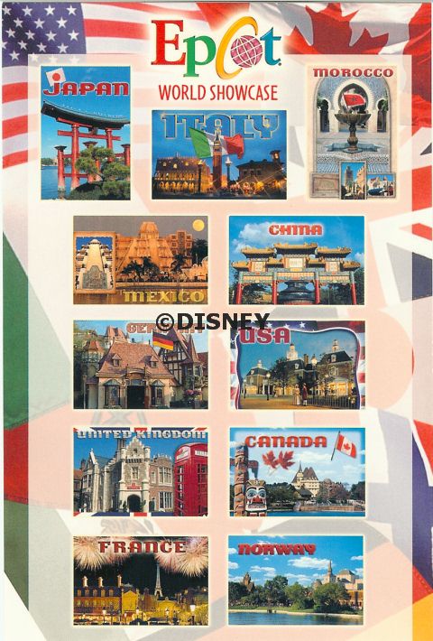 Epcot World Showcase Postcards