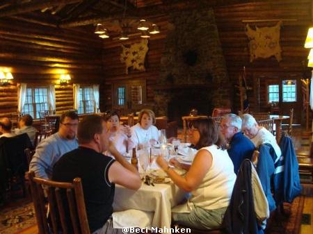 Dinner at the Brooks Lake Lodge dining room