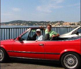 Deb and Linda in the BMW
