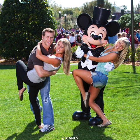  Mickey Mouse poses with professional dancer Chelsie Hightower right 