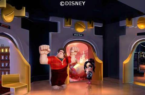 Wreck-it Ralph and Vanellope in the Parks