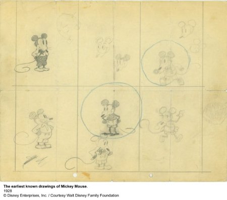 Early drawings of Mickey Mouse