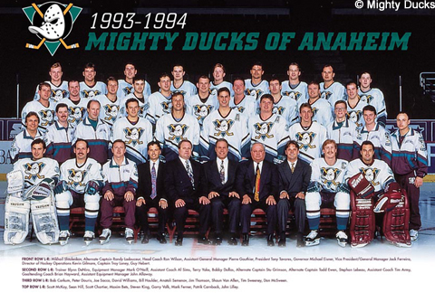 1994 Mighty Ducks Team Photo