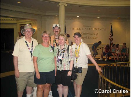 Gabe, Carol, Mike, Ann and Susan at the Hall of Presidents Passholder Preview 