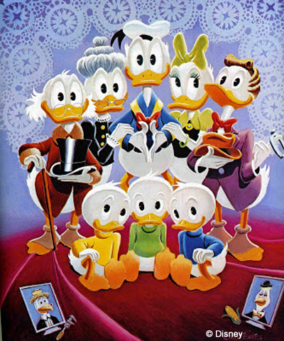 Carl Barks Duck family portrait