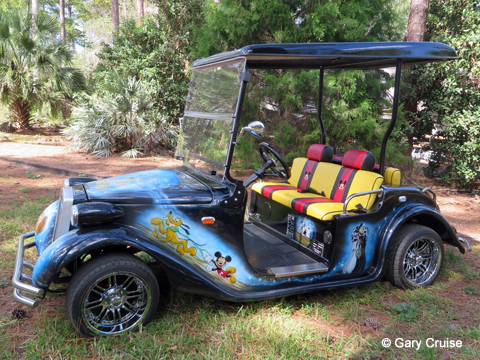 Custom Disney Golf Cart driver side