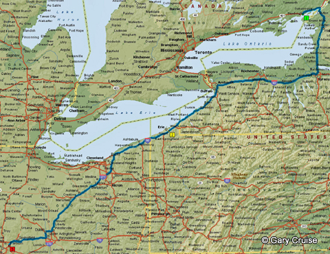 Kingston to Dayton Map