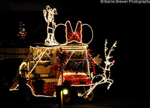 Minnie Mouse Golf Cart with Reindeer