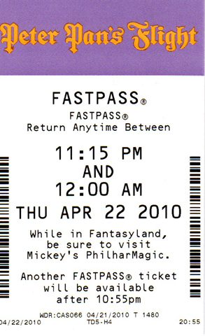 Peter Pans Flight FastPass