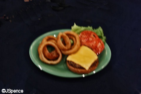 Hamburger and Onion Rings
