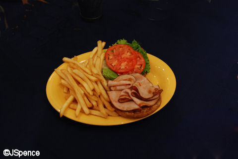 Turkey Sandwich and French Fries