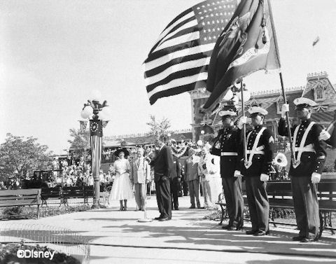 Walt Disney at Disneyland July 17, 1955