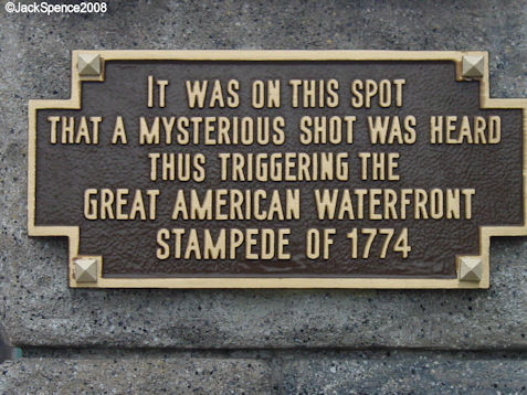Plaque on the Bridge connecting Cape Cod and the New York Section of the American Waterfront