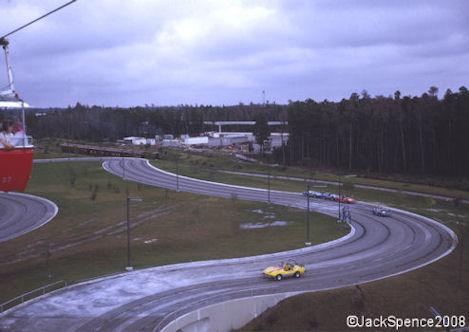 Indy Speedway and Construction Trailers Disney World Tomorrowland 1973