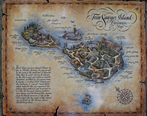 Map of Tom Sawyer Island