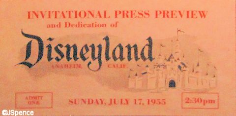 Disneyland Opening Day Ticket
