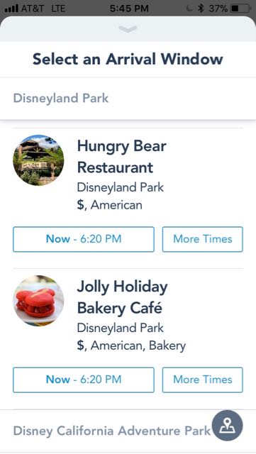 Disneyland Mobile Order