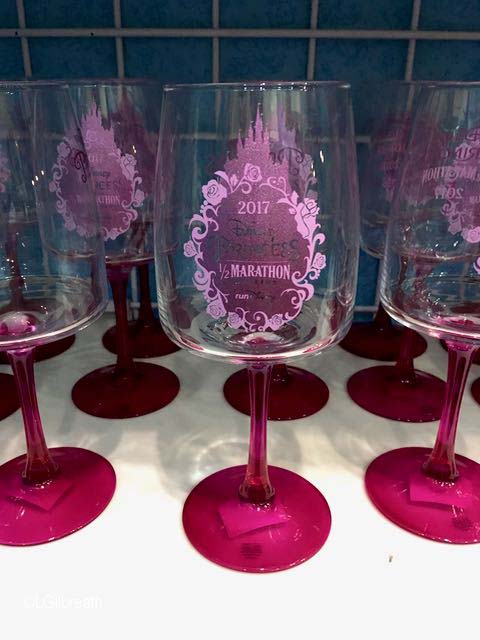2017 Princess Half Marathon wine glasses