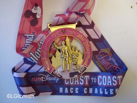 2015 pink Disney Coast to Coast medal