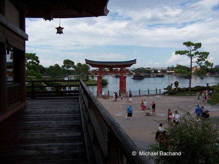 Looking towards the Torii Gate and World Showcase Lagoon