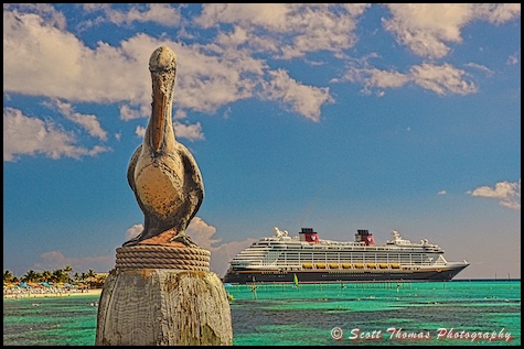 Disney Dream cruise ship docked at Castaway Cay, Bahamas