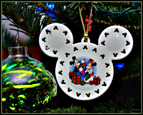 Minnie & Mickey Mouse Christmas tree ornament purchased at Walt Disney World, Orlando, Florida