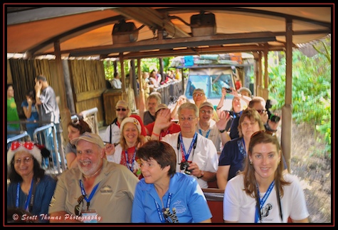 A jeep full of All Ears photowalk attendees on the Kilimanjaro Safari in Disney's Animal Kingdom, Walt Disney World, Orlando, Florida