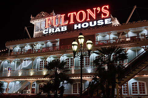 Fulton's Crab House at Night