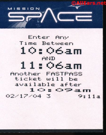 Mission: Space FastPass