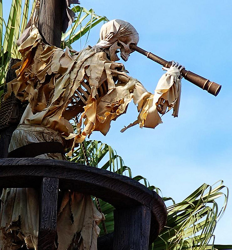 Pirates of the Caribbean sign at the Magic Kingdom in Walt Disney World