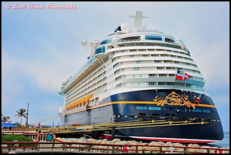The Disney Dream docked at Castaway Cay.