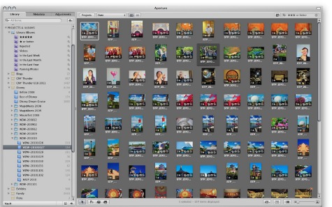 Working with photos in Apple Aperture 3 software.