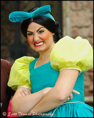 Drizella, one of Cinderella's step sisters, in the Magic Kingdom, Walt Disney World, Orlando, Florida