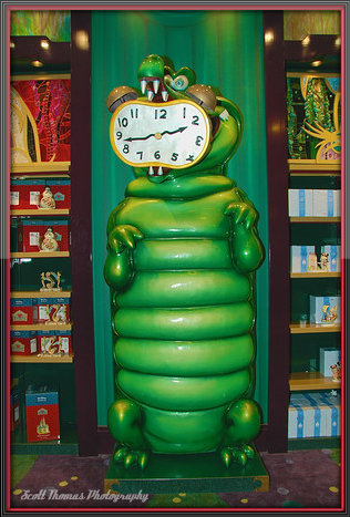 Time ticks and tocks away inside the World of Disney shop in Downtown Disney, Walt Disney World, Orlando, Florida.