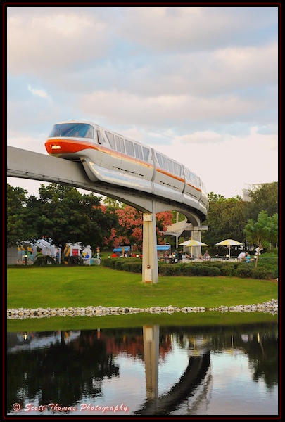 Monorail Orange in Epcot's Future World, Walt Disney World, Orlando, Florida