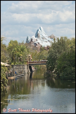 Expedition Everest telephoto landscape in Disney's Animal Kingdom, Walt Disney World, Orlando, Florida.