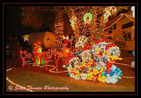 Camper Christmas decorations at the Fort Wilderness Resort & Campground, Walt Disney World, Orlando, Florida