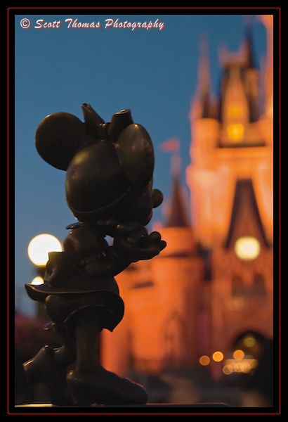 Minnie Mouse statuette in the hub area of the Magic Kingdom, Walt Disney World, Orlando, Florida