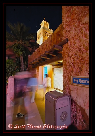 Restroom entrance in Morocco's Epcot World Showcase pavilion, Walt Disney World, Orlando, Florida