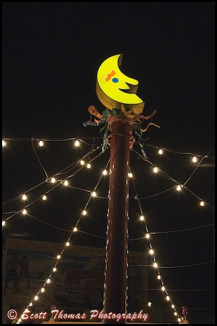 Funmeister mascot of Pleasure Island in Downtown Disney, Walt Disney World, Orlando, Florida
