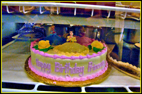 Princess Birthday Cake on display in the Boardwalk Bakery, Walt Disney World, Orlando, Florida