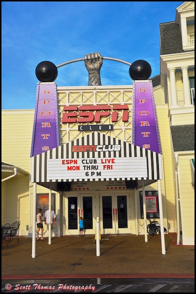 Front entrance to the ESPN Club restaurant near Disney's Boardwalk Resort, Walt Disney World, Orlando, Florida