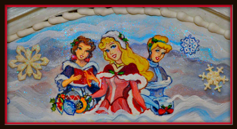 Disney Princesses on the Ginger Bread House inside the Grand Flordian Resort, Walt Disney World, Orlando, Florida