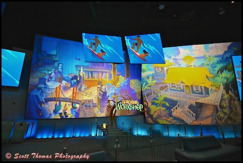 The Courtyeard Gallery inside the Disney Animation Building at Disney's California Adventure, Anaheim, California