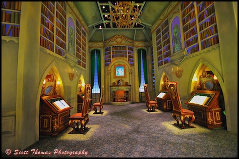 The Beast's Library inside the Disney Animation Building at Disney's California Adventure, Anaheim, California