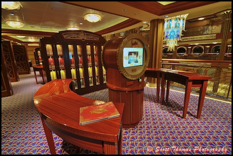 Viewing photos inside Shutters on the Disney Dream Cruise Ship.