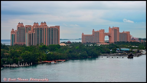 Atlantis resort as seen from the Disney Dream in Nassau, Bahamas