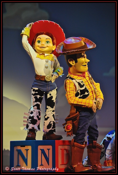 Woody and Jessie from Toy Story performing in the Walt Disney Theatre on the Disney Dream cruise ship